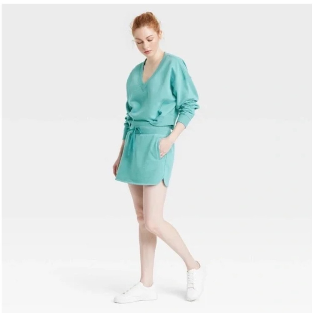 JoyLab Teal Mini Skirt with Drawstring
